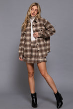 Load image into Gallery viewer, Active Basic | Active USA - /// Long Sleeve Wool Blend Plaid Button Down Casual Jacket : PNK-pink/khaki / M