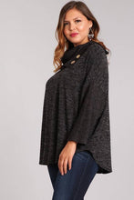 Load image into Gallery viewer, Chris &amp; Carol Apparel - Plus Knit Turtle Neck Top: MOCHA / 2X ///