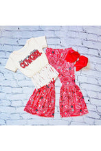 Load image into Gallery viewer, luluclothes - "MAMA'S LITTLE COWGIRL" red paisley 2pc set DLH2441: XXL-6/7 ///