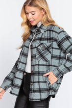 Load image into Gallery viewer, Active Basic | Active USA - ///Long Sleeve Wool Blend Plaid Button Down Casual Jacket : PNK-pink/khaki / S