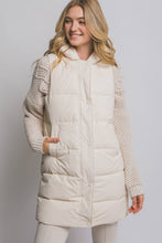 Load image into Gallery viewer, 42POPS - ...._ 1008 Hooded Long Quilted Puffer Vest SI-28714: Ivory-188652 / S ///