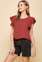 Load image into Gallery viewer, Les Amis - Top with Double Ruffled sleeves: Ivory / L ///