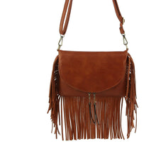 Load image into Gallery viewer, Handbag Factory Corp - Women Fringed Crossbody handbag Shoulder Bag:/// BROWN
