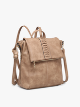 Load image into Gallery viewer, M2348 Vivian Distressed Convertible Backpack: Black ###