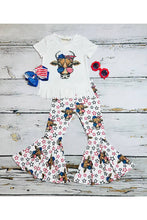 Load image into Gallery viewer, luluclothes - 4th July Stars &amp; patriotic cow printed girl set XCH0777-37H: XL ///