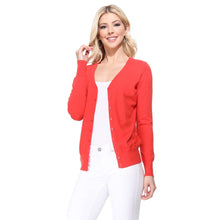 Load image into Gallery viewer, Mak - Women's V-Neck Button Down Knit Cardigan Sweater MK5178: ICE BLUE / //XL