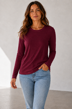 Load image into Gallery viewer, ROOTEASE - Women’s Rayon Spandex Long Sleeve  | Soft Stretch Basic Top: Masala / XL US women's letter
