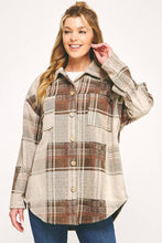 Load image into Gallery viewer, Chris &amp; Carol Apparel - T3066T - Women's Plaid Shirt: MOCHA/BLUE / M ///
