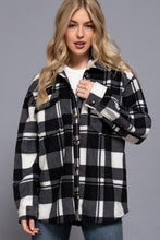 Load image into Gallery viewer, 42POPS - .....1008 Long Sleeve Check Printed Fleece Shacket SI-28274: TPE-taupe-185554 / S