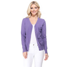 Load image into Gallery viewer, Mak - Women's V-Neck Button Down Knit Cardigan Sweater MK5178: ICE BLUE / S///