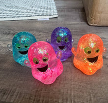 Load image into Gallery viewer, JILLIAN INK LLC - Squishy Squish Glitter Ghost Halloween Stress Toy : Orange