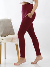Load image into Gallery viewer, 42POPS - ',, Brushed Microfiber Wide Waistband Leggings W/ Pockets: BLACK-/// 157448 / XL