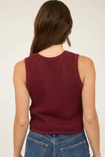 Load image into Gallery viewer, Blu Pepper - V NECK FRONT BUTTON CROCHET KNIT VEST: CHARCOAL///