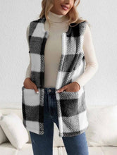 Load image into Gallery viewer, Miss Sparkling - Sherpa Plaid Vest: Grey / S ////