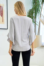 Load image into Gallery viewer, Doe and Rae - Ruffleed Open Sleeve Blouse - 14679T: Red / S ///