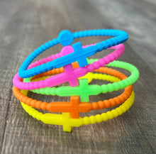Load image into Gallery viewer, JILLIAN INK LLC - Silicone Cross Bracelet Set of 5: Neons