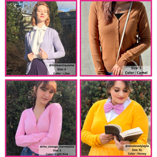 Load image into Gallery viewer, Mak - Women's V-Neck Button Down Knit Cardigan Sweater MK5178: ICE BLUE / //XL