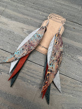 Load image into Gallery viewer, Jill's Jewels - GREEN COPPER FRINGE FEATHER LEATHER EARRINGS ///