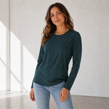 Load image into Gallery viewer, ROOTEASE - Women’s Rayon Spandex Long Sleeve  | Soft Stretch Basic Top: Masala / XL US women's letter