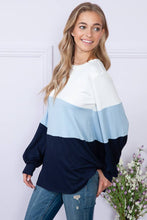 Load image into Gallery viewer, Burgundy Apparel - BRIGHT COLOR BLOCK LONG SLEEVE TUNIC TOP: L / MINT///