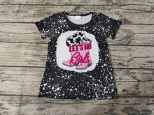 Load image into Gallery viewer, Aier Wholesale - Let's Go Girls Black Western Short Sleeve Summer Shirts: 2T ///