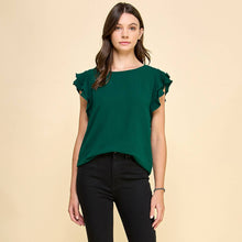 Load image into Gallery viewer, Les Amis - Top with Double Ruffled sleeves: Ivory / L ///