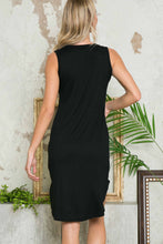Load image into Gallery viewer, Burgundy Apparel - SLEEVELESS HI-LOW DRESS: BLACK / L ///