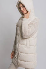 Load image into Gallery viewer, 42POPS - ...._ 1008 Hooded Long Quilted Puffer Vest SI-28714: Ivory-188652 / S ///