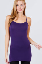 Load image into Gallery viewer, 42POPS - .SI-156 Built-in Bra Basic Cami w/ adjustable strap: BLK-black-499 / L