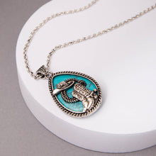 Load image into Gallery viewer, SP Sophia Collection - Western Turquoise Hat &amp; Boot Teardrop Pendant Necklace: ///Pink