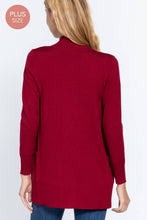 Load image into Gallery viewer, Active Basic | Active USA - Long Sleeve Rib Banded Open Sweater Cardigan: Lav-Misty Lavender / 2XL