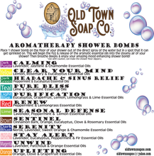 Load image into Gallery viewer, Old Town Soap Co. - Single Shower Bombs -Avail in 12 Scent Blends #1 Seller: OTS///C### Branded/ Kraft / Unwind