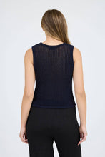 Load image into Gallery viewer, Blu Pepper - V NECK FRONT BUTTON CROCHET KNIT VEST: CHARCOAL///