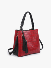 Load image into Gallery viewer, Jen &amp; Co. - *SALE* M1895CROC Olivia Crocodile Contrast Hobo : Olive ///