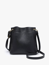 Load image into Gallery viewer, Jen &amp; Co. - Sutton Distressed 3 Compartment Crossbody | M2856: Black