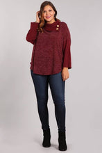 Load image into Gallery viewer, Chris &amp; Carol Apparel - Plus Knit Turtle Neck Top: MOCHA / 2X ///