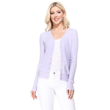 Load image into Gallery viewer, Mak - Women's V-Neck Button Down Knit Cardigan Sweater MK5178: ICE BLUE / S///
