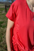 Load image into Gallery viewer, Merigold Kiss - MK0100 Jilted Side Gather Blank Tee - /// 5 Colors: M / Red/Blue Serape