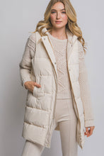 Load image into Gallery viewer, 42POPS - ...._ 1008 Hooded Long Quilted Puffer Vest SI-28714: Ivory-188652 / S ///