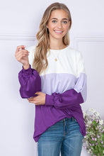 Load image into Gallery viewer, Burgundy Apparel - BRIGHT COLOR BLOCK LONG SLEEVE TUNIC TOP: L / MINT///