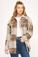 Load image into Gallery viewer, Chris &amp; Carol Apparel - T3066T - Women's Plaid Shirt: MOCHA/BLUE / M ///
