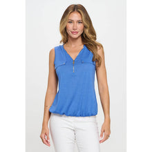 Load image into Gallery viewer, Perseption - ZIPPER FRONT TANK TOP: Palace Blue / S-M-L-XL(1-2-2-1)