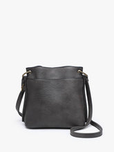 Load image into Gallery viewer, Jen &amp; Co. - Sutton Distressed 3 Compartment Crossbody | M2856: Black