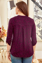 Load image into Gallery viewer, Dear Scarlett - PLUS SIZE Floral Print Wrinkle Free Top LIZZY-V0073P: BLACK MAGENTA/ / /3X