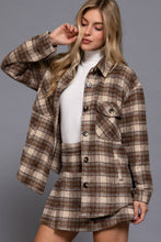 Load image into Gallery viewer, Active Basic | Active USA - /// Long Sleeve Wool Blend Plaid Button Down Casual Jacket : PNK-pink/khaki / M