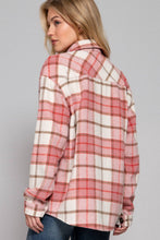 Load image into Gallery viewer, Active Basic | Active USA - /// Long Sleeve Wool Blend Plaid Button Down Casual Jacket : PNK-pink/khaki / M