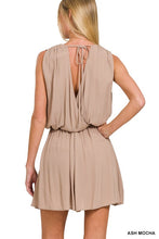 Load image into Gallery viewer, WOVEN CRINKLE DRAPED ROMPER W TIE OPEN BACK ###