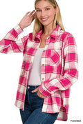 Load image into Gallery viewer, COTTON PLAID SHACKET WITH FRONT POCKET***