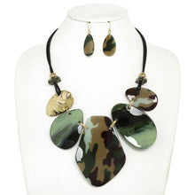 Load image into Gallery viewer, IRREGULAR OVAL ACETATE BIB NECKLACE SET ###