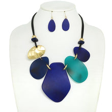 Load image into Gallery viewer, IRREGULAR OVAL ACETATE BIB NECKLACE SET ###